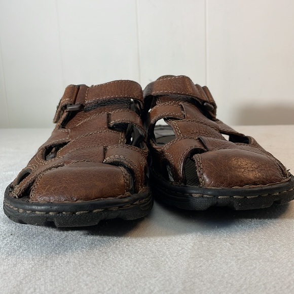 Mens Fisherman Sandals 8M Closed Toe Brown Leather Shoes - Picture 11 of 11